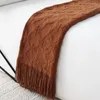 Decken nordische Wurfdecke Strickbett Endtuch Home Decor Sofa Abdeckung Weiche Feste Farbgeometrische Bettspitze -Reiseschal