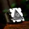 Högkvalitativ 14K Gold Masonic Eye of Horus Rings Vintage Egypten Etnisk fyrkantig form Ring för män Fashion Jewelry