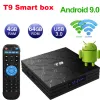 Box Smart T9 Android 9.0 TV Box RK3318 Quad Core 4GB RAM 64GB ROM 2.4G/5G Dual WiFi USB 3.0 4K 2 ГБ 16 ГБ установите Top Box 4G 32G TVBox