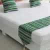 National Style Green Bedspreads 고품질 블루 베드 러너 던지기 침구 퀸 킹 침대 깃발 수건 홈 호텔 장식