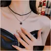 Chokers Choker Einfache Fünf-Punkte-Stern-Schlangeblicken-Kette Mode Cute Perlen Halskette Persönlichkeit Nische Design Doppel Drop Delivery Jude OTG2X