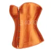 Caudatus Corset Top Bustier pour les femmes Overbust Satin Sexy Lace Up Corselet Brocade Vintage Style Korsett Plus taille orange