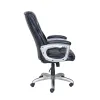 Tungt bundet läder kommersiell kontorsstol med minneskum, 350 pund kapacitet, svart