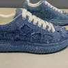 Luxe nieuwe designer heren blauwe strass dikke bodem veter causale schoenen flats mocassins mannelijke rock hiphop wandel sneakers