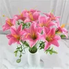 Dekorativa blommor 20st konstgjorda liljor Flower Stamens Flores Artificiales för DIY nylonstrumpa tillbehör heminredning