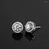 Boucles d'oreilles Circulaire de cuivre pour femmes pour femmes mignonnes zircones boucles d'oreilles couple de bijoux