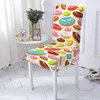 Coperture per sedie Copertina di ciambelle cartone animato Slipcover elastico Custodia per sedile per sedili per la sala da pranzo Partita El Kitchen 1pc