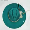 Weitkrempeln Hats Eimer Hats Retro Wildleder Fedora Hut für Frauen Feder Accessoires Fedora Hats Church Jazz Kaps Panama Fashion Party Hüte Herbst 2024 Y240409