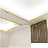 Autocollants muraux 5meter miroir autocollant auto-adhésif carreaux décalcomanies acier fond plat plafond bête bricolage salon maison drop délice dhq4h