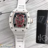 Montres de luxe Regarder mécanique Mouvement suisse RM05201 ACTIVE TOURBILLON SKULL DURGE DROYAGE RM5201 SKULL BLACK DIAMOND CALOWEDED OUT MANS M