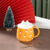 Tasses mignonnes dessin animé Snowman tasse en céramique avec couvercle cuillère drinkware original tasse de café