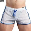 GITF Gym Mens Sport Shorts Quick Dry Grid Pronts Pants Gym Wear Men Soccer Tennis Tennis Shorts Swim Sweat 240321