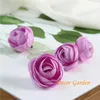 200 pcs 11Colors Artificiel Small Boud Fleurs de fleur de soie Roses de fleur à la main Garlandais de tête de bricolage pour décoration de maison de mariage