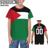 Numéro de nom personnalisé Palestine Flag Emblem 3D T-shirts pour enfants jeune garçon / fille Tees Jersey Soccer Football Fans T-shirt