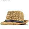 Wide Brim Hats Bucket Hats Simple Women Men Summer Sun Hat For Elegant Lady Beach Dad hat Sunhat Gentleman Panama Hat Gangster Cap Adjusted Size 56-58CM Y240409