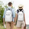 Aufbewahrungstaschen lustig der Mann Gesicht Cartoon für Teenager School Bookbag Daypack Grundschule High College Wanderung