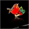 Pins Brooches 2024 Новый Mticolor Bird Brooch Quality Emamel Ainmal Year Designer Jewelry Gif