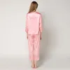 Heimkleidung 2024 Stickerei weibliche Pyjamas Homewear Elegante Frauen Seiden Satin Long Pyjama 2 Stück Frühling Herbst Nachtwäsche Pijamas