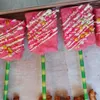 Tek Kullanımlık Bardak Pipetleri Bambu Baskılı Kağıt Meyve Makifleri Sallar Parti Malzemeleri