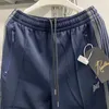 Pantalon masculin fasion aiguilles bleu foncé pantalon de survêtement