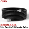 OUIO 10 Meters Premium 5D Coaxial Cable N Male to N Male Connector Loss Coax Antenna Cable for Mobile Cell Phone Signal Booster