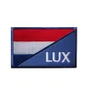 Patchs de broderie de drapeau luxembourge 3D Patchs militaires Tactical Emblem Appliques Badges brodés Patches pour vêtements