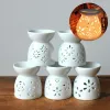 Porcelain Aroma Burner Essential Oil Furnace Mini Candle Holder Solid Color Ceramic Crafts Aromatherapy Diffuser Home Decor