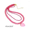 Anhänger Halsketten rosa Herz Zauberer Kristall Perlen Halskette CHOKER BLUCKILE Kette Mode Schmuck Schmuck