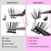 120 Clusters D Eyelash Tweezers 2 em 1 Cabeça dupla adesiva DIY cílios segmentados 100% Mão da banda fina Extensão de cílios naturais