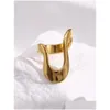 Orecchini per borchie Huanqi Gold Color irregar Anello in acciaio inossidabile per donne Girls Simple Fashi