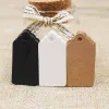 Étiquette d'emballage 100pcs Brown Kraft / Black / White Paper Tags DIY SCALOP Étiquette de mariage DÉCOLATION DES CADEAUX 2 * 4CM