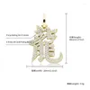 Pendant Necklaces Hip Hop Claw Setting CZ Stone Bling Iced Out Chinese Long Dragon Pendants For Men Rapper Jewelry