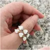 Rings Hematite Moonstone Heart Stainless Steel Mixcolor Natural Stone Ring For Women Fashion Elastic Rope Adjustable Drop Delivery Je Dhdwe