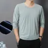 Homir tshirts de manga longa Slim Men Tshirt Young Man Solid Autumn Tops Tees Camisa Oneck para Male Boys Tshirt 240401