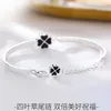 Van Bracelet Zuyin 999 Clover Bracelet Womens Transport Network Celebrity Fashion Simple Versatile Pure Silver Bracelet Girlfriend