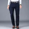 Pantaloni da uomo 4 colori 98% di cotone casual uomini 2024 stile classico dritto sciolto pantaloni elastici elastici vestiti di marca maschile
