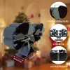 Heat Powered Stove Fan Silent Dual Motors 4 Blades Non-Electric Fireplace Fan with Bracket for Wood Burning Stove / Log Burner