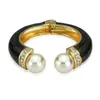 Bangle European and American Pearl Bracelets Mankiety Banles for Women Charm Jewelry Oil-Spot Glaze Cynk Stop Akcesoria imprezowe