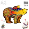 Fabulous Irregular Wooden Animals Puzzle Exquisite Jigsaw DIY Wood Crafts Mysterious Drawing Birthday Gifts for Adults Kids