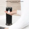 Dispensador de sabão líquido sem toque automático equipado com sensor de movimento infravermelho de aço inoxidável preto