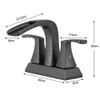 Waterfall Bathroom Sink Faucet 3Hole 2 Handle Centerset Vanity Mixer Waterfall 240325 240416