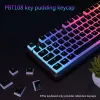 Tastaturen 1Set Double Shot PBT KeyCap 104 Tasten Pudding Backlight TasteCaps OEM -Profil für RGB -mechanische Tastatur Schwarz und Weiß