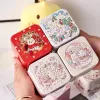 1pcs Exquis 3d Rabbit Candy Box Tin Small Square Tea Coffee Storage Organisateur d'enfants Cadeaux pour décorations de mariage à domicile