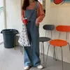 Vintage Denim kombinezon kobiety harajuku luźne streetwear Summer Korean proste swobodne dżinsy na szerokości nogi mody wszystkie dopasowane spodnie 240409