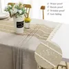 Tableau de nappe rustique pour tables rondes nappe de broderie en lin