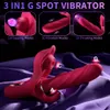 3 I 1 Butt Plug Anal Vagina Clitoris Stimulator CLIT Sucker Dildo Vibrator for Women g Spot Vagina Massager Sexig leksak för kvinnor