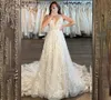 2024 Boho Suknia ślubna w V-dół paski spaghetti koronkowy tiul koronkowy w górę A-Line Bridal Bride suknie Vestido de novia szatę de Mariage