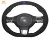 Mewant Black Suede Car Steering hjulskydd för Golf 6 GTI MK6 VW Scirocco R Polo GTI8388198