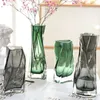 Wazony w stylu nordyckim nowoczesne salon proste geometryczne szklane doniczki do aranżacji wazon dekoracja stolika jadalnia