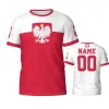 مخصص Polska لكرة القدم قميص قمصان Tee Poland Poland Eagle Eglem Graphic T Shirt for Men Clothing 3D Print Totem T-Shirt T-Shirt